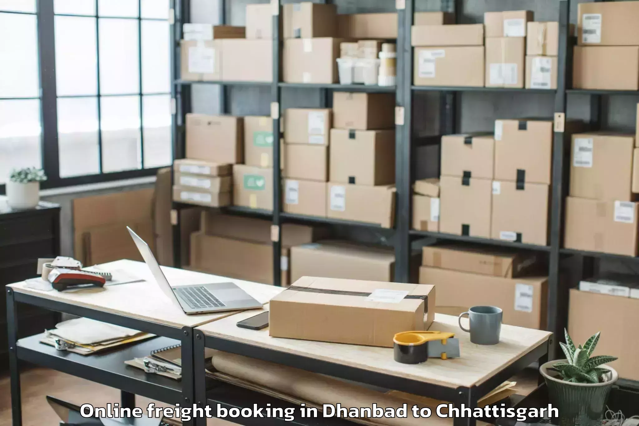 Trusted Dhanbad to Baloda Online Freight Booking